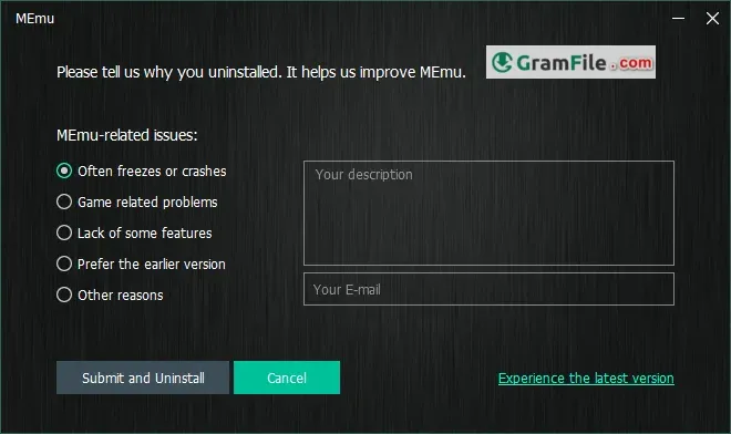 Uninstall MEmu Step 2 Uninstall MEmu Step 2