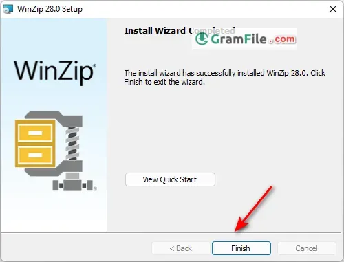 WinZip Installation Finish WinZip Installation Finish