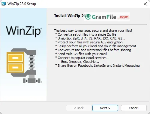 WinZip Installation Step 1 WinZip Installation Step 1