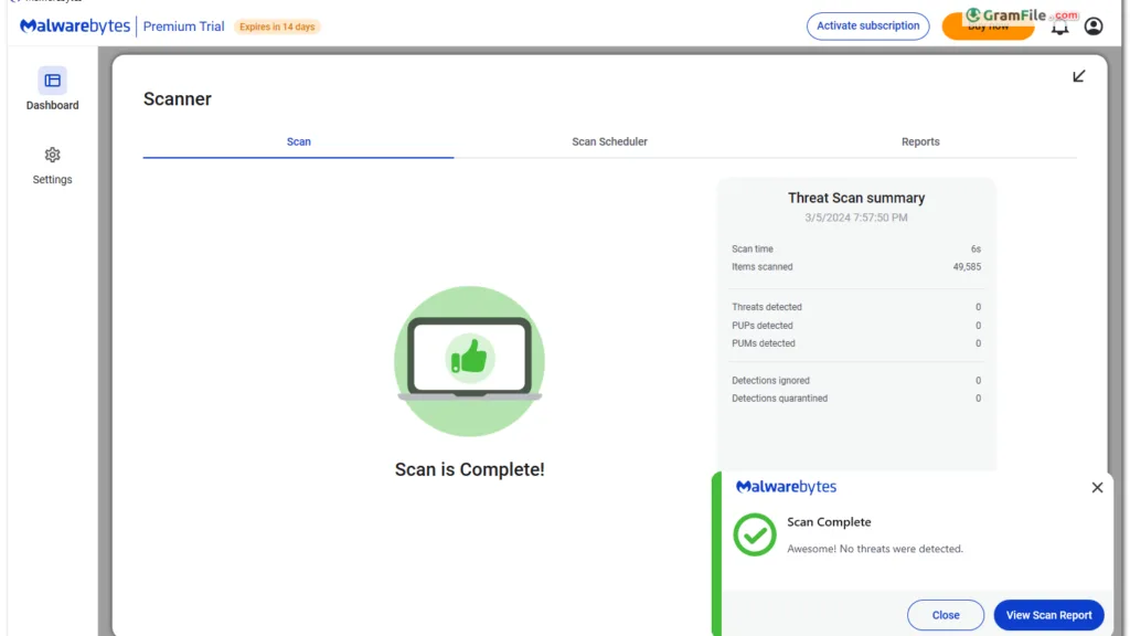 Malwarebytes Scan Malwarebytes Scan