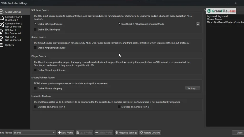PCSX2 Controller settings PCSX2 Controller settings
