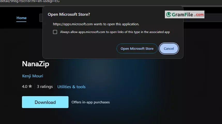 Download NanaZip from Ms Store Step 2 Download NanaZip from Ms Store Step 2