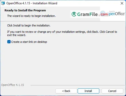 Install OpenOffice Step 6 (Start Installation) Install OpenOffice Step 6 (Start Installation)