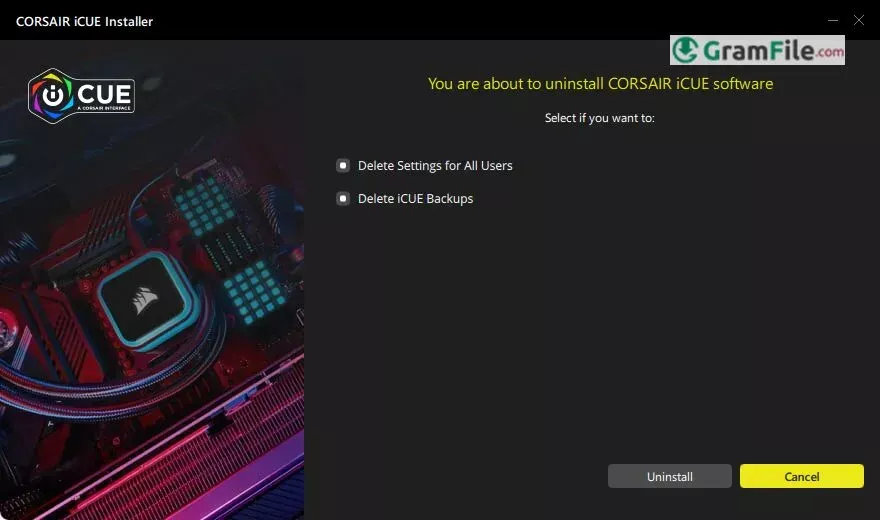 iCUE Uninstall iCUE Uninstall