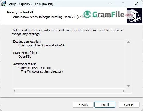 OpenSSL Install Click Install OpenSSL Install Click Install
