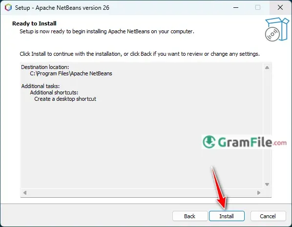 Install NetBeans Click Install Install NetBeans Click Install