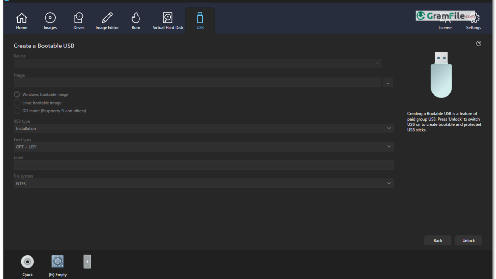 Create Bootable USB
