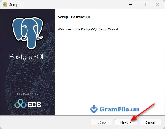 PostgreSQL for Windows Installation Step 2 Click Next PostgreSQL for Windows Installation Step 2 Click Next