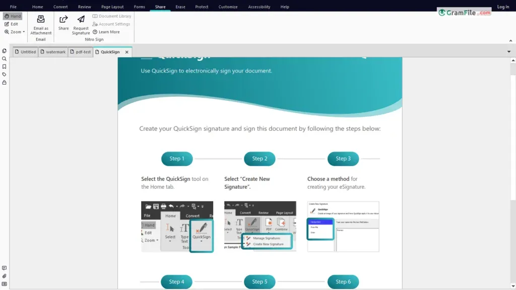 Nitro PDF Pro Quick Sign