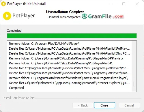 Uninstall PotPlayer 3