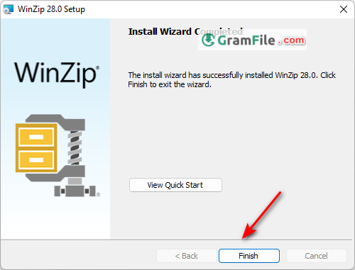 WinZip Installation Finish