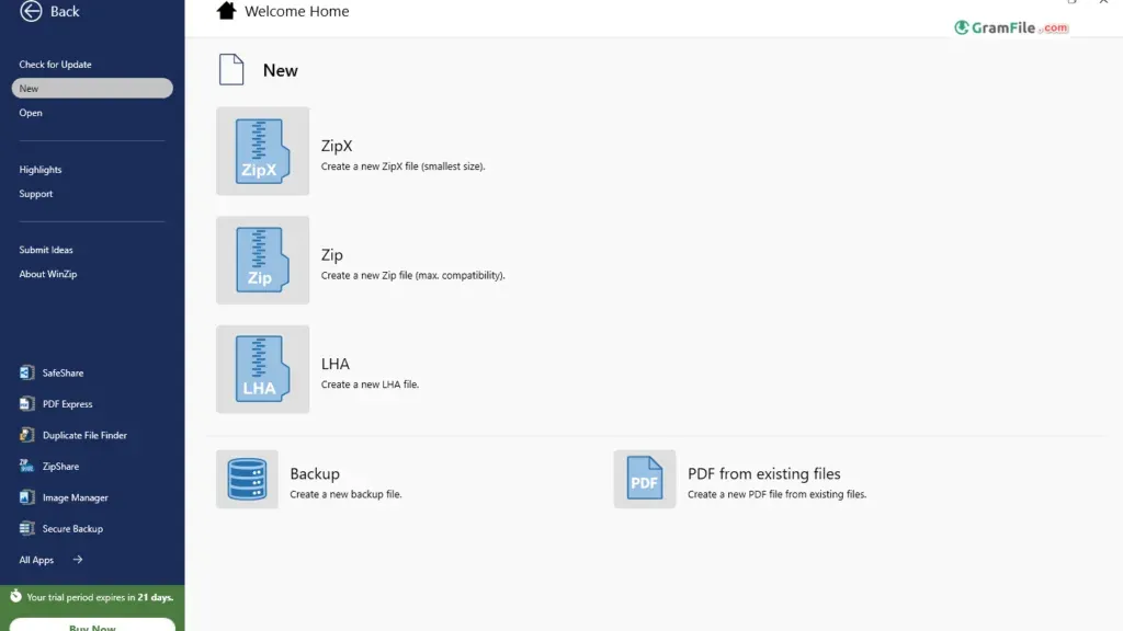 WinZip Main View Screenshot