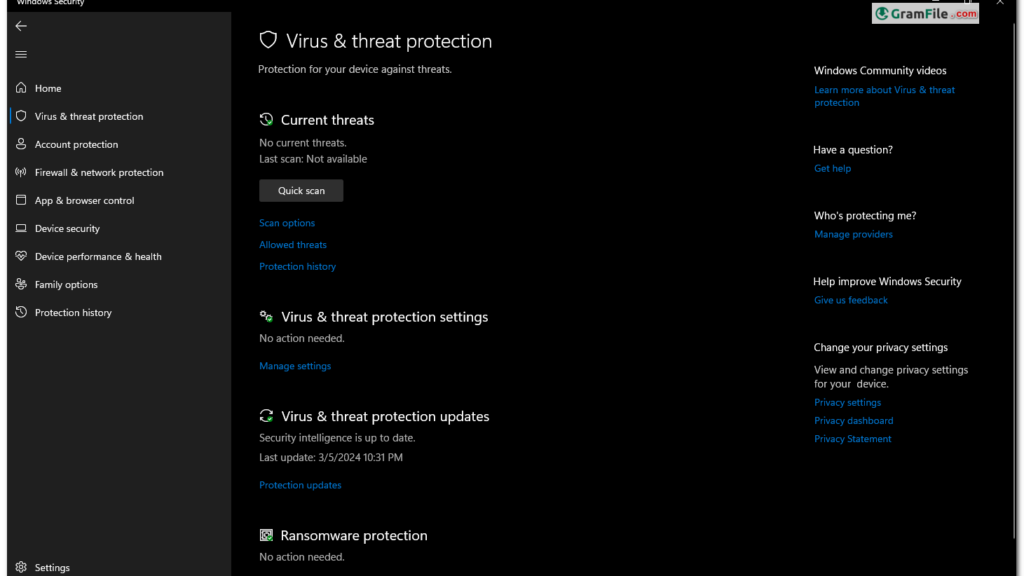 Microsoft Defender Screenshot