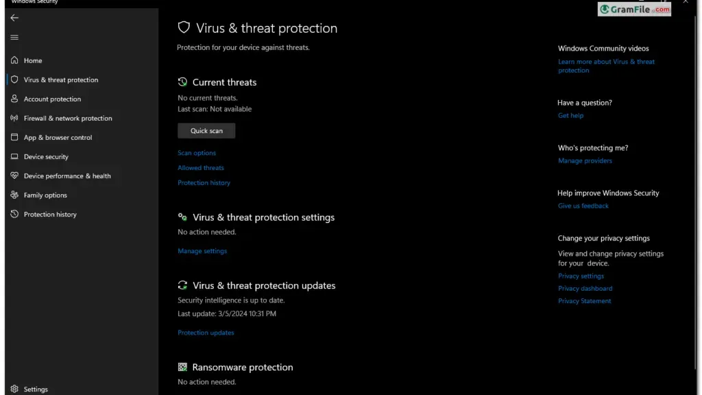 Microsoft Defender Screenshot