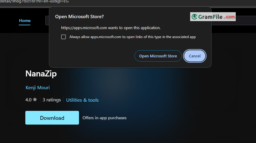 Download NanaZip from Ms Store Step 2