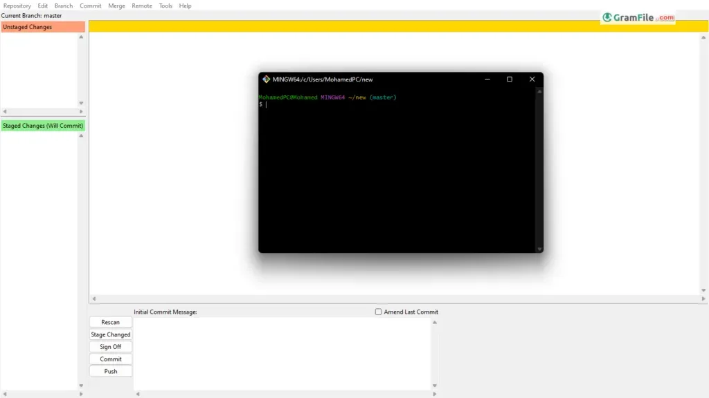 Git (Git Bash) GUI Screenshot