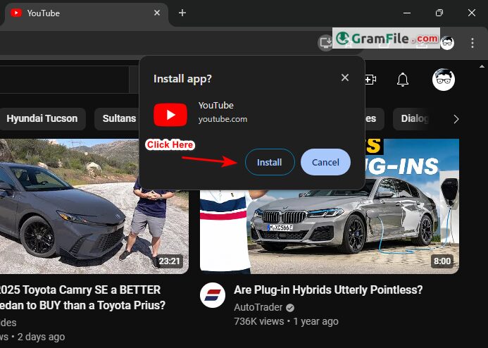 Install YouTube App on Windows Step 3