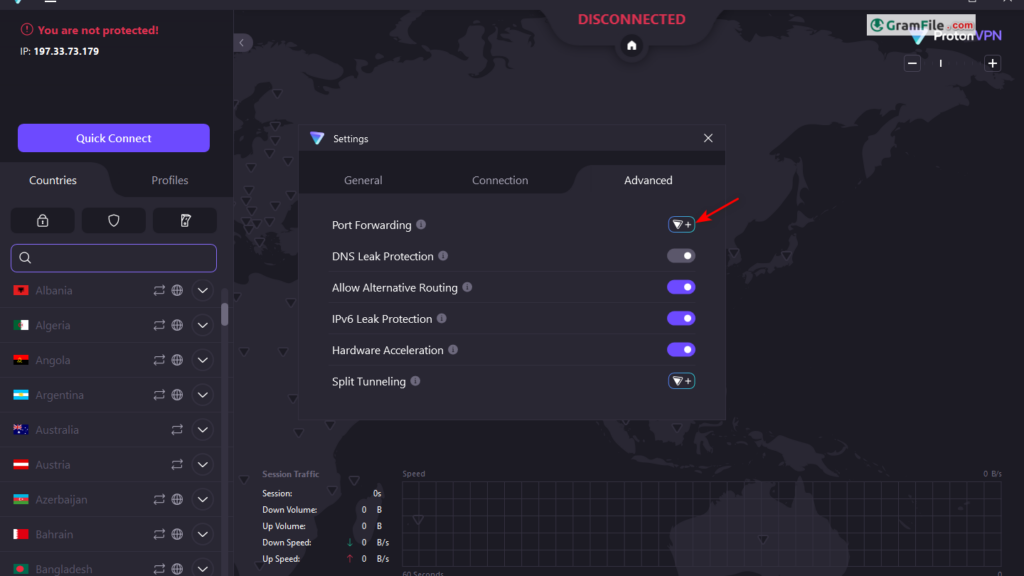 proton vpn port forwarding