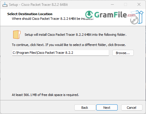 Install Cisco Packet Tracer Choose Installation Folder