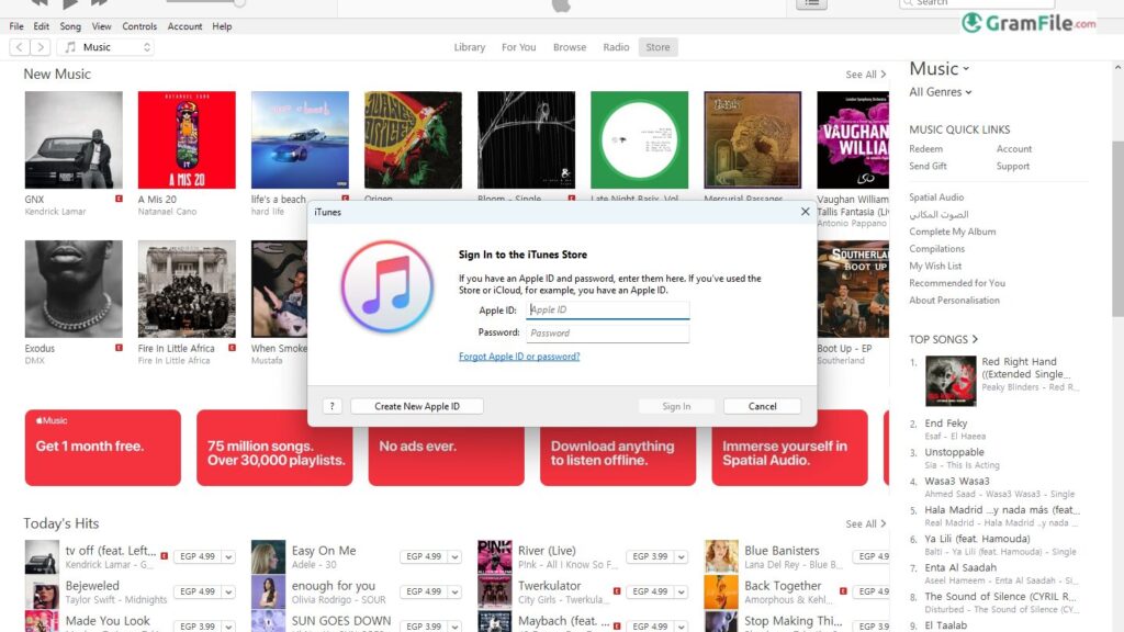 sign in to iTunes store