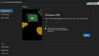 Setup Chrome Remote Desktop name and PIN