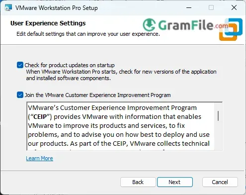Choose user experience settings