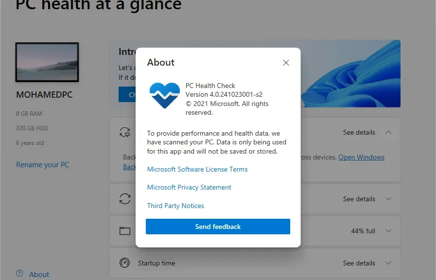 Download PC Health Check latest version