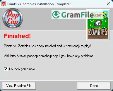Install Plants vs. Zombies Done and Launch