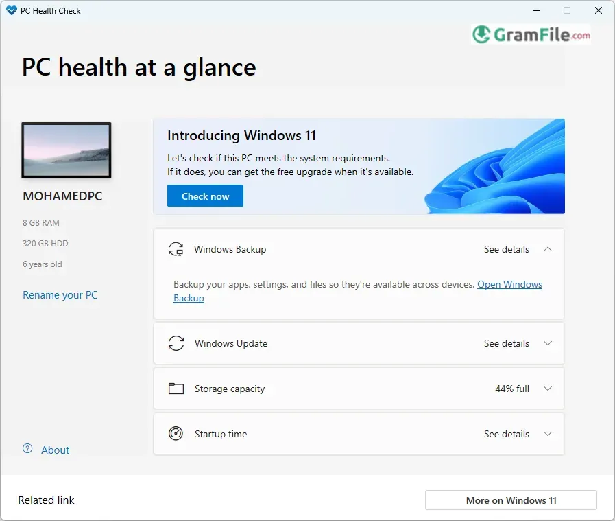PC Health Check for PC Windows