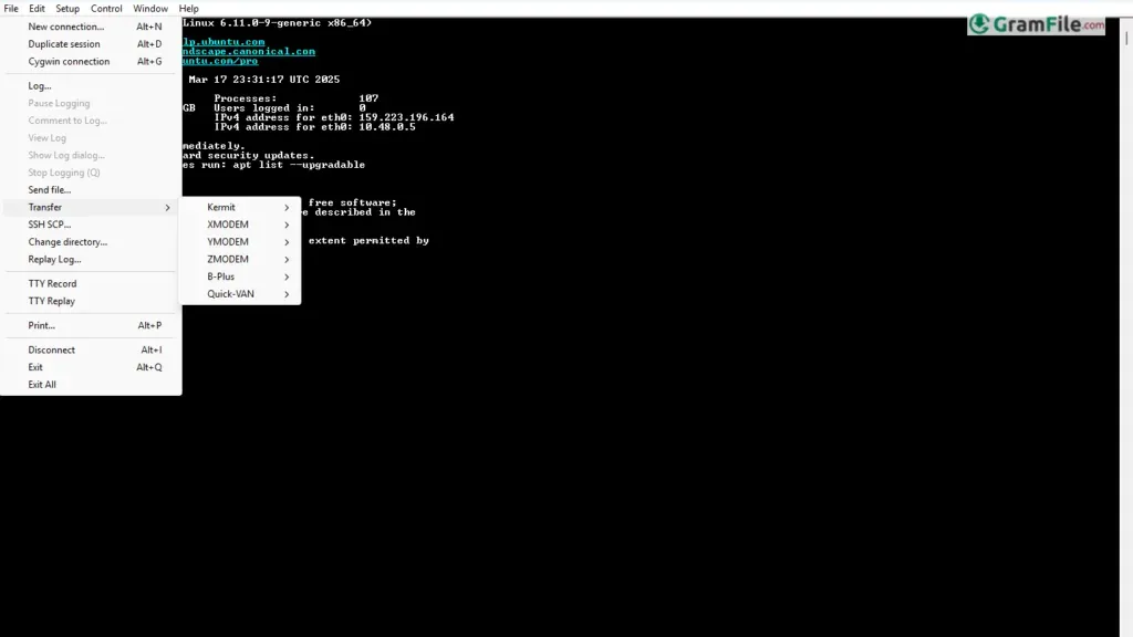 Tera Term File Transfer
