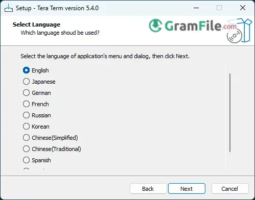 Tera Term Install Choose App language
