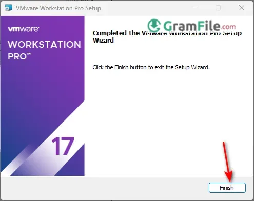 VMware Workstation Pro Install Finish
