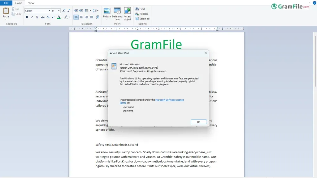 Wordpad app for Windows 11