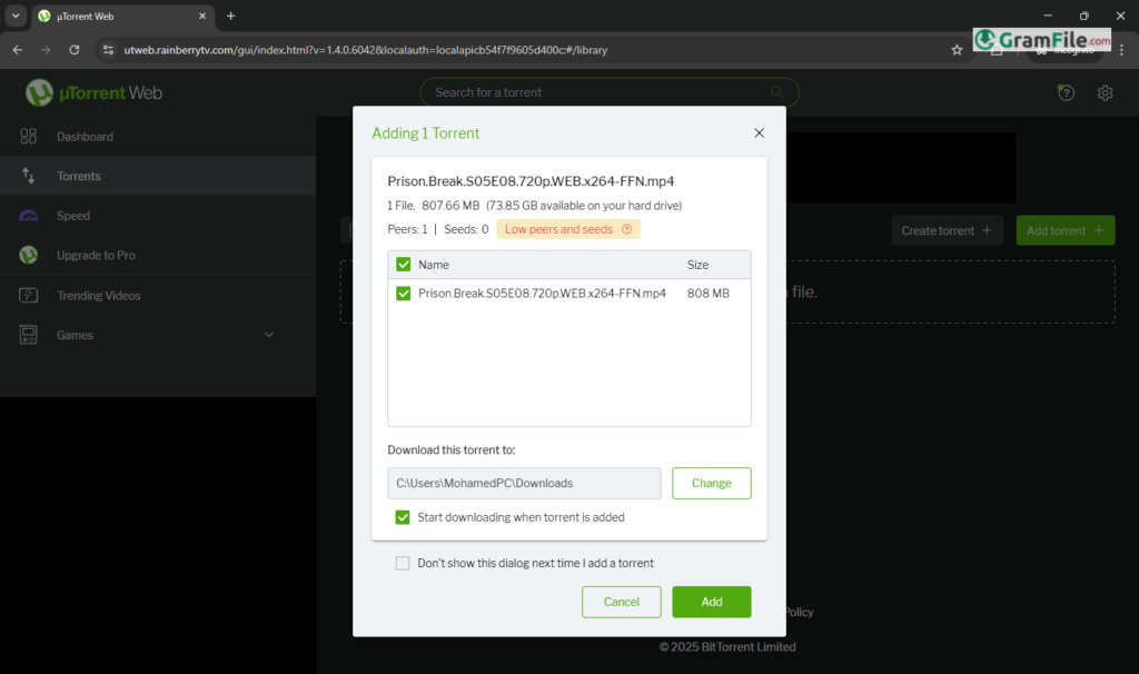uTorrent Web Download Movie