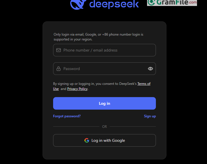 DeepSeek login
