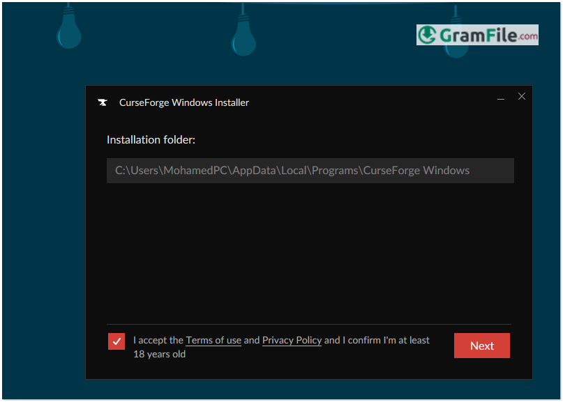 CurseForge Install Accept the Terms of Use
