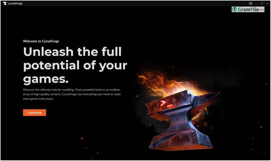 CurseForge Welcome Screen