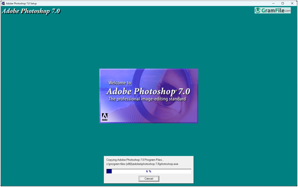 Install Adobe Photoshop 7
