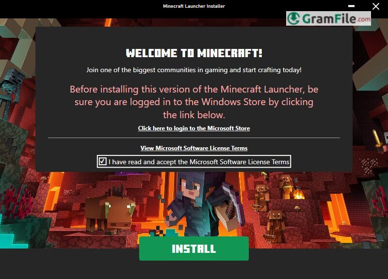 Minecraft Launcher Install Click Install