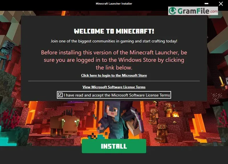 Minecraft Launcher Install Click Install