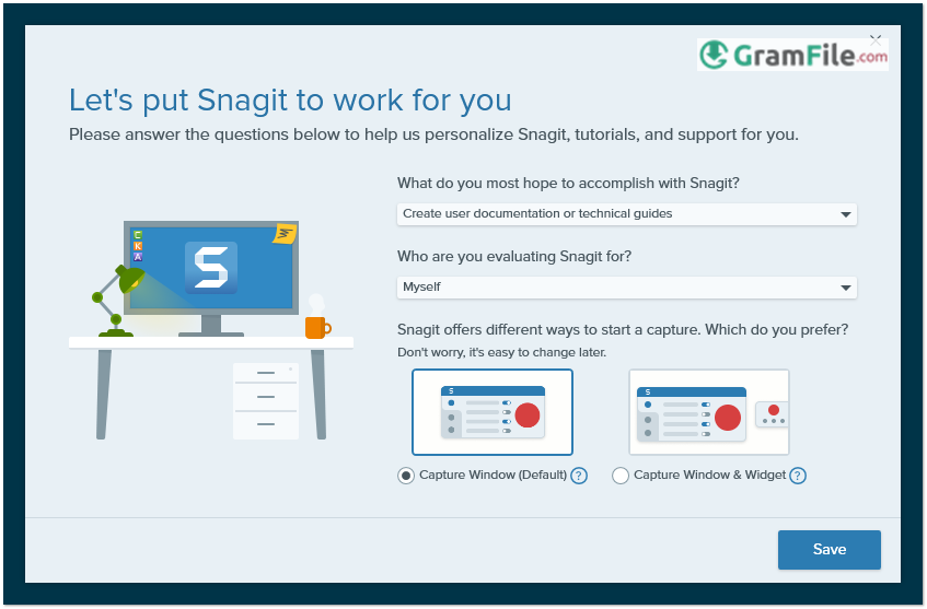 Snagit Welcome Screen