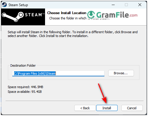 Steam Install Click Install