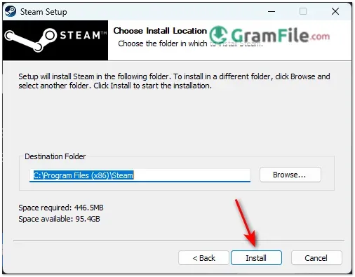 Steam Install Click Install