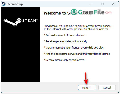 Steam Install Click Next