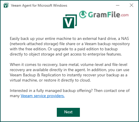 Veeam Agent Install Click Next