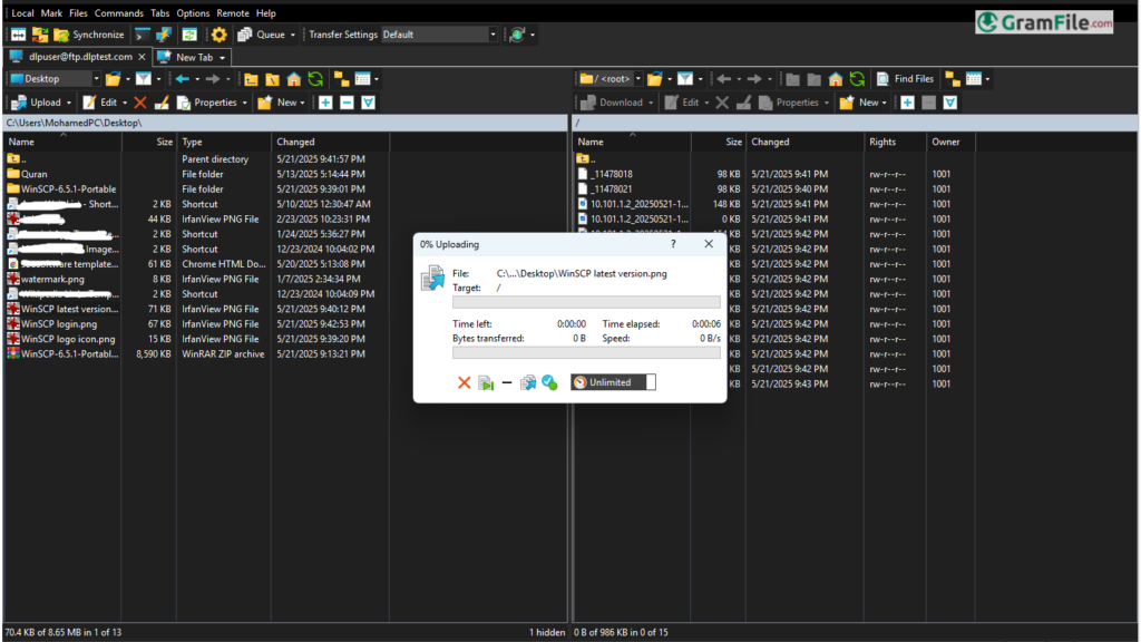 WinSCP Transfer Files
