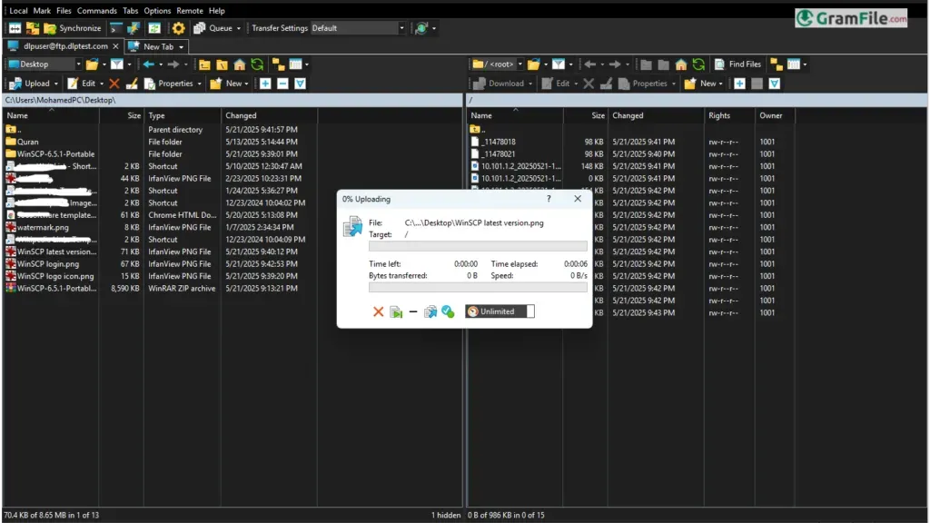 WinSCP Transfer Files