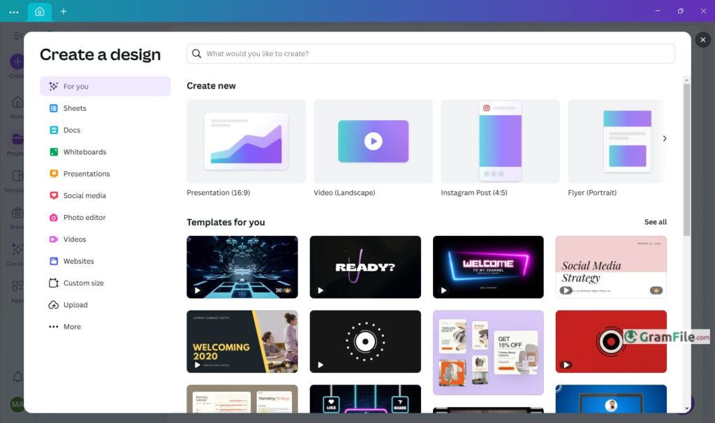 Create Design in Canva