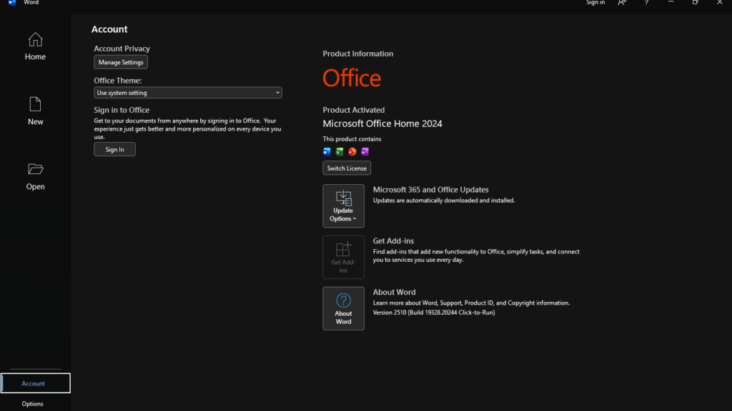 Activated Microsoft Office 2024