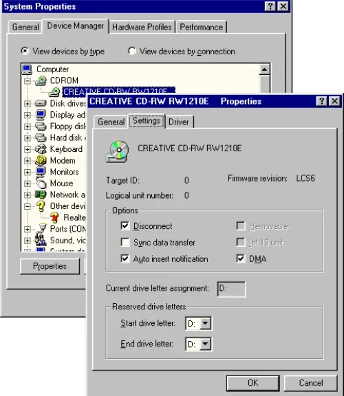 Windows 98 Properties